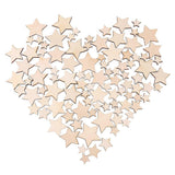 ROSENICE 100PCS Unfinished Wooden Stars Cutout Discs Assortment For Patchwork Scrapbooking Arts Crafts DIY Decoration Birthday Wedding Display Decor (