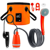 Outdoor Portable Camping Kit with 2.5-3.5L/min Water Discharge 2m Hose USB Charging 30-60min Battery Life Camp Shower
