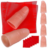 6 Sets Magician Props Silk Scarves Simulation Finger Cots Fake Fingers for Stage Performance