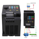 SAKO Variable Frequency Drive 2.2KW Single Phase To 3 Phase VFD Mini Frequency Inverter AC 220V Input AC 0‑220V Output