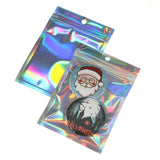Iridescent Zip lock Bags 100Pcs Pouches Cosmetic Plastic Laser Iridescents Bag Holographic Makeup Bages Hologram Zipper Bag-s