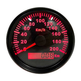 3-3/8in GPS Speedometer 200km/h Speed Gauge Red Backlight 12V/24V Universal for Car Motorcycle Boat Truck Auto Accessories
