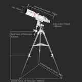 Maxvision 102/660MM 102EQ Refractors Achromatic Astronomical Telescope With EQ3 Equatorial Mount 1.25 Inch Steel Tripod