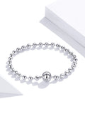 Sterling Silver Beaded Bracelet Geometric Round Beads