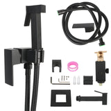Brass Shower Tap Wall Mounted Bidet Faucet Set Handheld Bathroom Cold Hot Water Mixer Crane Square Sprayer Gun Douche Kit