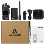 HA1G black GMRS walkie talkie [Type-C charging cable+landline charger/IP67]
