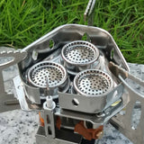 5800W Windproof Camp Camping Tea Stove with Fuel Canister Adapter Piezo Ignition Carry Case for Backpacking Hiking