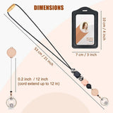 Retractable ID Badges And Keychain With PU Leather Holder Teacher Lanyards Breakaway For Women
