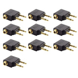 DC 3.5Mm Airplane Aire Air Plane Headphone Mono Audio Converter Travel Jack Plug Splitter Adapter, Durable Fine Workmanship