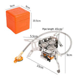 5800W Windproof Camp Camping Tea Stove with Fuel Canister Adapter Piezo Ignition Carry Case for Backpacking Hiking
