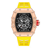 PINTIME Men's Watches Hollow Punk Sport Waterproof Fashion Quartz Wristwatches Silicone Strap Steel Case Relogio Masculino Reloj