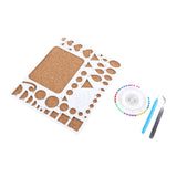 4 Pieces Of Universal DIY Paper Craft Set With Quilling Template Tweezers Needle + Slotted Roller