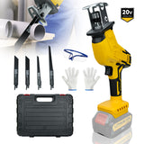 Cordless Reciprocating For 20V Battery 3000SPM Variable Speed Saber Saw Wood Metal PVC Pipe Cutting (No Battery)