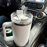 1pc Reusable Vacuum Tumbler With Straw 30oz/40oz - Double Layer Stainless Steel Insulated Drinking Cup, Car Handy