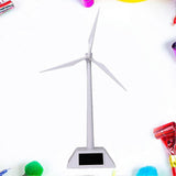DIY Desktop Wind Turbine Model Rotating Solar Powered Windmills Assembled Toys Plastics White Model for Students Education (White)