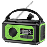 12000mAh Solar Hand Crank Weather Radio AM/FM/NOAA, Emergency SOS Alarm, Reading Lamp for Outdoor Camping Bright Green