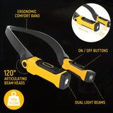Neck charging LED reading light - two levels of brightness, perfect for reading, weaving, camping, and maintenance