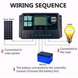 10A 20A 30A 40A PWM Solar Charge 12V 24V PV Regulator+LCD Display Dual Port Controller for Lead-Acid/Lithium Battery