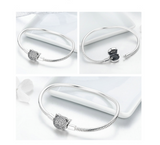 European and American popular personality set with inlaid cat S925 sterling silver bracelet DIY beaded bracelet
