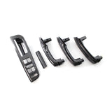 Car Carbon Grain Master Window Switch Control Panel Trim Bezel +3 Interior Door Grab Handle Set for VW Jetta Golf 4 1999-2004