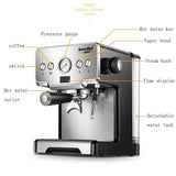 15 Bar Italian hine Stainless Steel Steam Semi-automatic Milk Bubble Espresso Coffee Maker Commercial CRM3605
