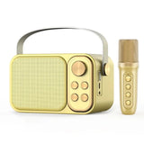 Portable RGB LED Light Karaoke With 1-2 Wireless Microphones 7 types Voice Effects Bluetooth Speaker System HIFI Stereo Surround