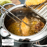 Frying Stainless Steel Deep Fryer Pot With Temperature Control For Kitchen Cooking