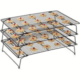 Foldable and stackable grilles, baking utensils, kitchen accessories