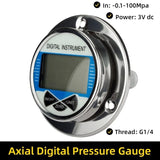 Water Liquid Vacuum Precision Axial Digital Pressure Gauge Mpa Psi Bar Stainless Steel Back Connection