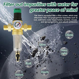 Backwash Filter With And Gauge, 3/4 Inch House Connection, Reusable Pressure Regulator