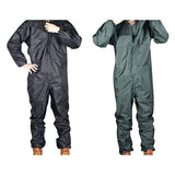2PCS Motorcycle Raincoat /Conjoined Raincoat/Overalls Men And Women Fission Suit Rain Coat XL, Black & Armygreen
