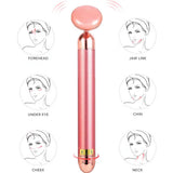 5-in-1 24K Gold Beauty Bar Face Massager Electric Vibrating Rose Quartz 3D Roller Face Lifting Body Facial Gua Sha Jade Roller