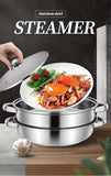 1pc Stainless Steel Saucepan, Steamer Pot, Soup Pot, Suitable For Hot Pot, Steaming Crab, For Home Kitchen Restaurant
