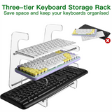 3-Tier Holder Display Stand Shelf for Storage Three Mechanical Keyboard Transparent