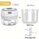 3.38 oz/8.45 oz mini electric USB chili shredder, durable ginger and vegetable shredder