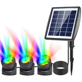 LED Spotlights Waterproof Solar Powered Garden Pond Light Warm White Lawn Backyard Lighting Security Landscape Lamp
