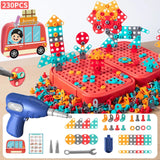 Children Electric Drill Toolbox Driller Games Tool Toy for Boys 4 6 Years Old Montessori Screw Puzzle Kid Pretend Play Toys Gift