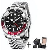 PAGANI DESIGN New Men's Automatic Mechanical Watches Waterproof 100M Luxury Sapphire Stainless Steel GMT Watch Men Reloj Hombre