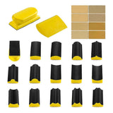 16 PCS Hand Sanding Block Set with 40 Sheets Hook and Loop Sandpaper Kit for Automotive Body, Crafts, Woodworking