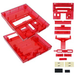 (Transparent red) Shockproof Shell Impact Resistant Case Shell for Retro Game Console Gaming Accessory Clear Box Replacement  Transparent red
