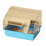 (Blue) MultiFunctional Hamster House With Removable Base Clear Design Ventilated Pet Cage Shelter Place for Gerbils Mice  Blue