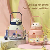 1PC Cartoon High Appearance Level Large Capacity Cute Straw Cup 860ML Temperature Resistance In Hand To Lift Water