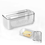 1PC, Creative Butter Box With Cover And Cutter - Transparent Household Saucer For Kitchen Gadgets