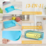 1PC, Creative Butter Box With Cover And Cutter - Transparent Household Saucer For Kitchen Gadgets