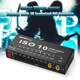 MOSKYAudio ISO-10 Effect Power Supply Station - 10 Isolated DC Outputs & One 5V USB Output for 9V, 12V, 18V Guitar Effects
