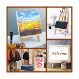 8Pack Wood Easels, Stand Canvases, and Crafts Tripod, Painting Party Easel for Kids Student School