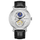 PINTIME Men's Watches Luxury Leather Strap Automatic Mechanical WristWatches 3D Dragon Emboss Business Waterproof Reloj Hombre