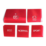 2025 Latest Model 5PCS Red Central Control Gear Button Sticker Multimedia Button