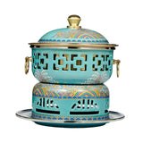 Practical Cloisonne Hot Pot For Shabu Buffet & Stew - Camping Cooker