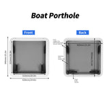 Boat Porthole L565 W565mm Wide Open Angle Tempered Glass Deck  Window Waterproof Heavy Duty UV Resistant for Boat for RV